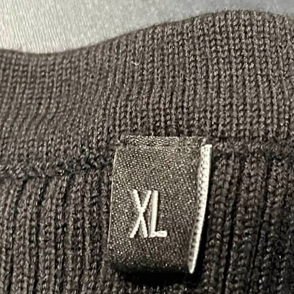 Cold Shoulder Long Sleeves Ribbed Sweater Midi Bodycon Dress - Black - XL - Picture 10 of 14